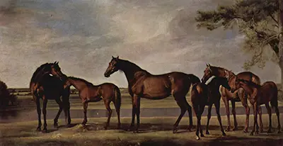 Mares and Foals are Anxious before a Looming Storm George Stubbs